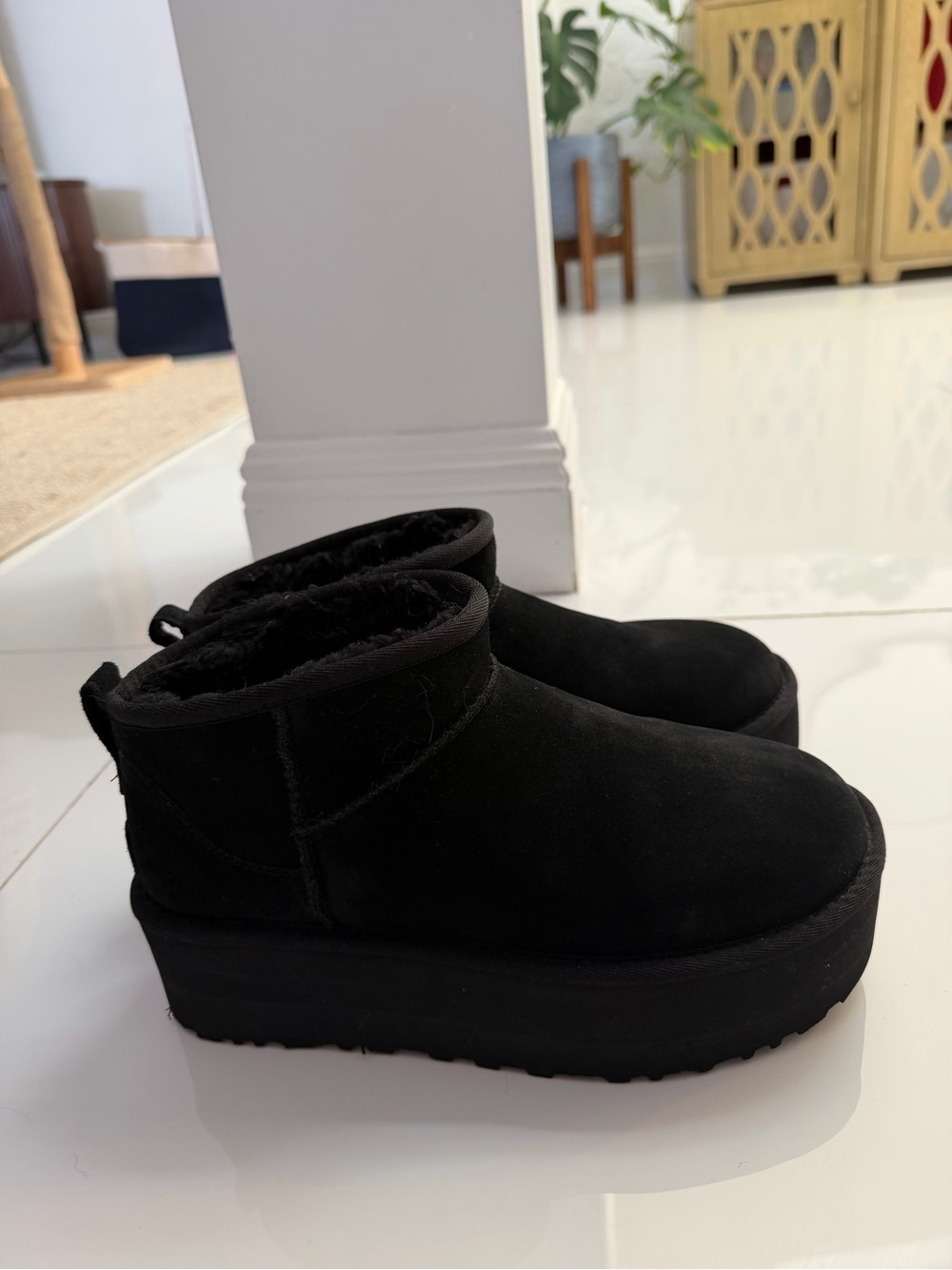 UGG Platform Shearling Ankle Boots
